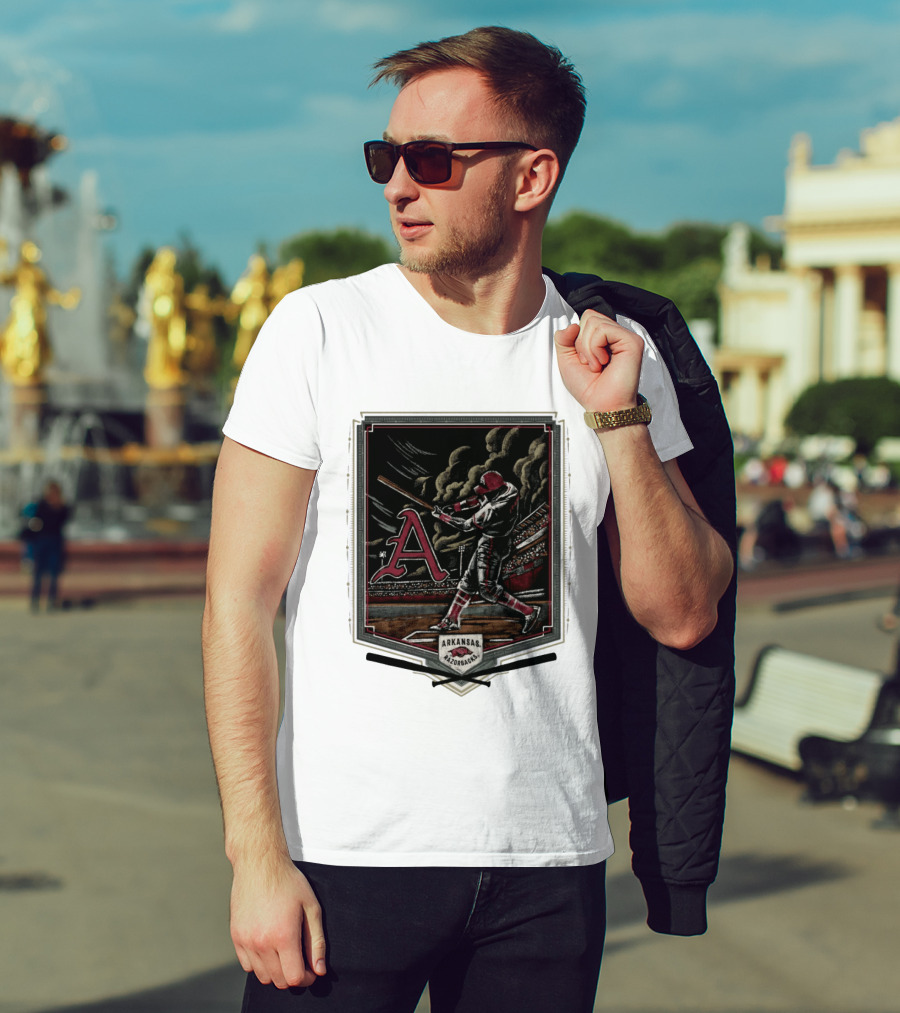 Arkansas Razorbacks The Thunder Baseball Stadium Scene T-Shirt