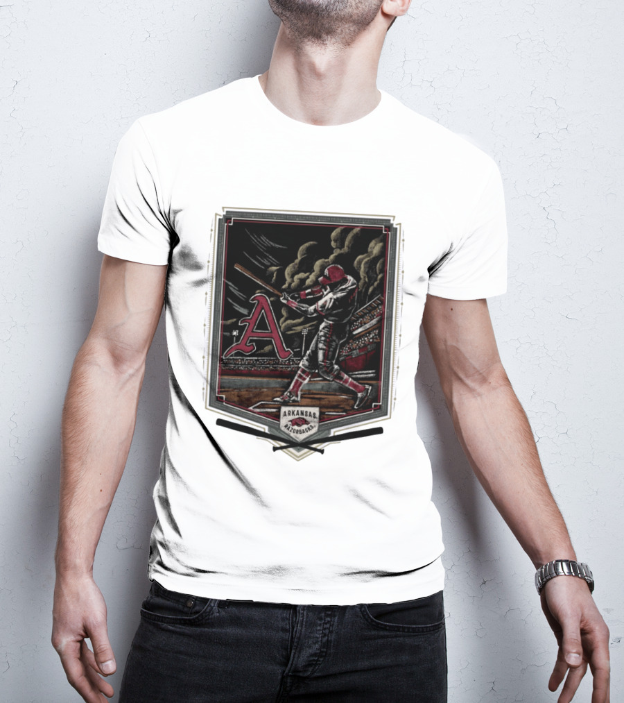 Arkansas Razorbacks The Thunder Baseball Stadium Scene T-Shirt