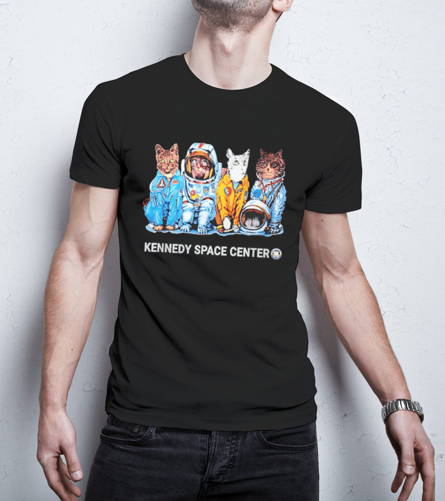 Kennedy Space Center Cats In Astronaut Suits T-Shirt