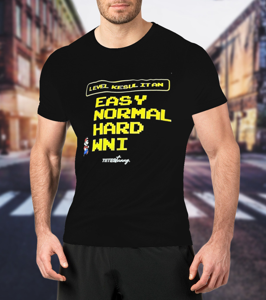 Level Kesul It An Easy Normal Hard WNI Mario Fan T-Shirt