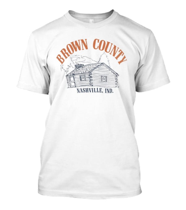 Brown County Nashville Ind Log Cabin Scene T-Shirt