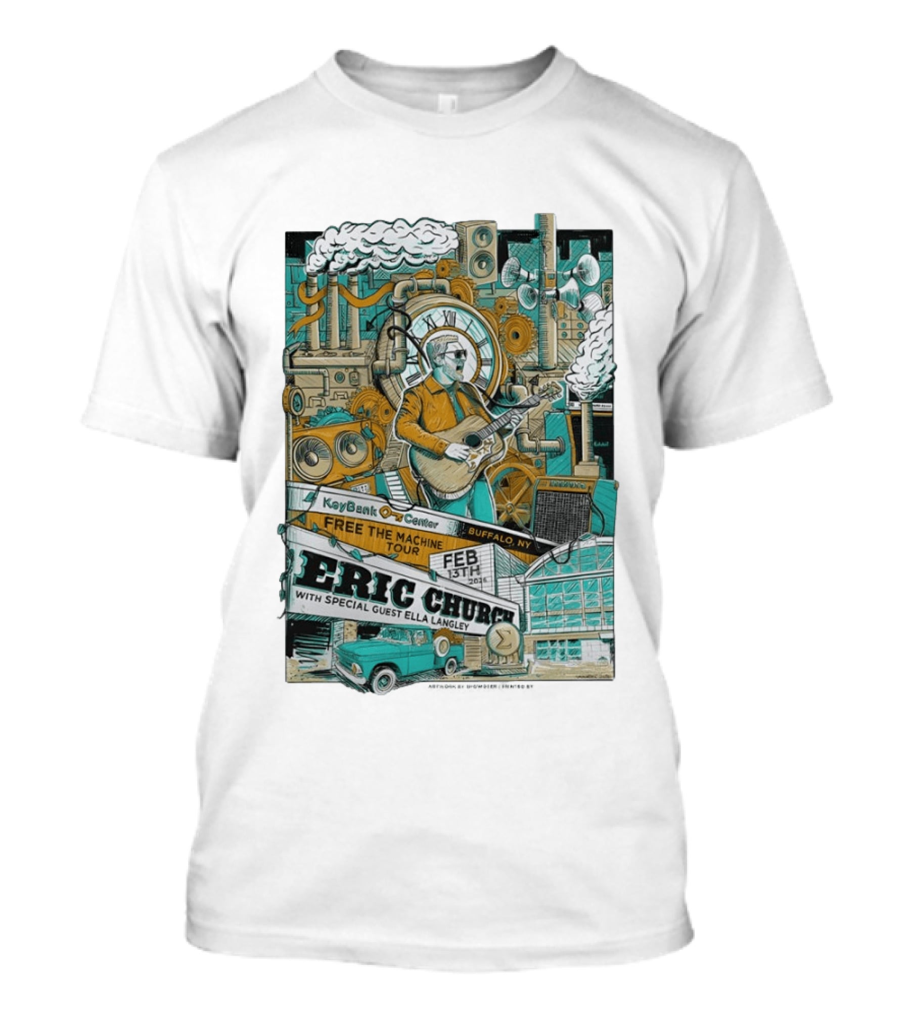 Eric Church Free The Machine Tour 2026 KeyBank Center Buffalo NY Feb 13 With Special Guest Ella Langley T-Shirt