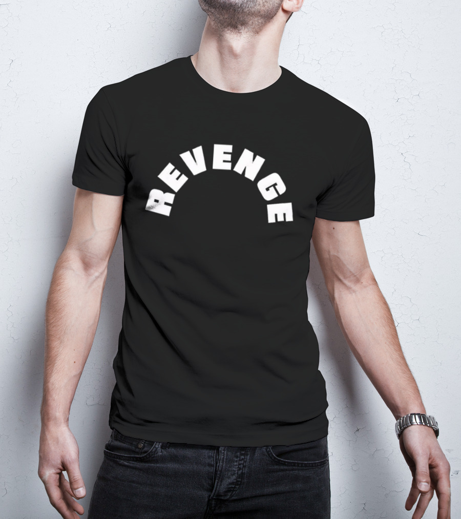 Revenge White Arched Bold Lettering T-Shirt