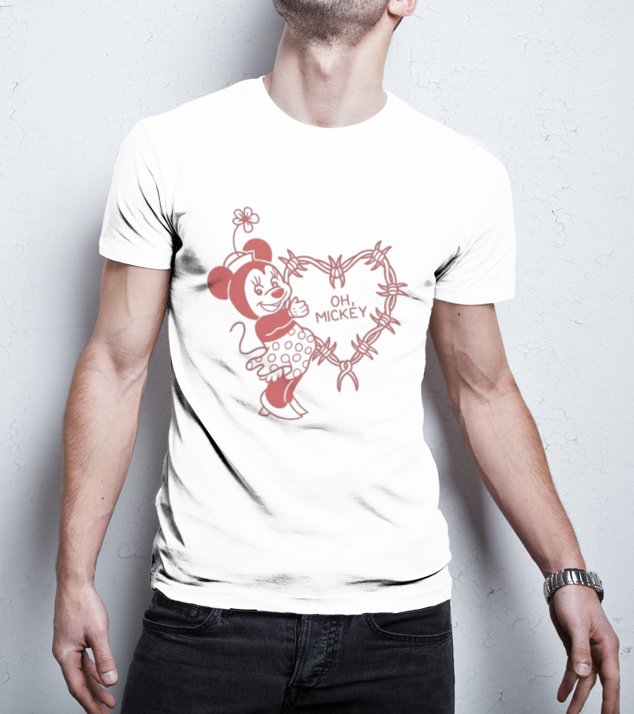 Oh Mickey Tattoo Barbed Wire Heart Friday The 13th T-Shirt