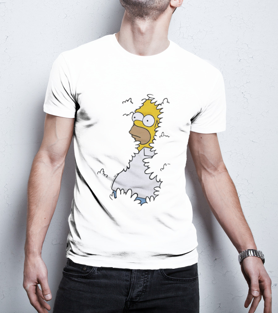 The Simpsons Homer Disappearing Into Bushes Meme T-Shirt