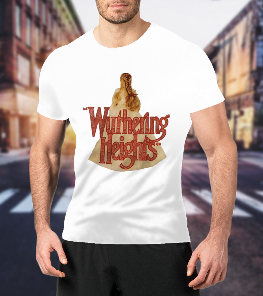 Wuthering Heights Red Text Victorian Woman Braided Hair T-Shirt