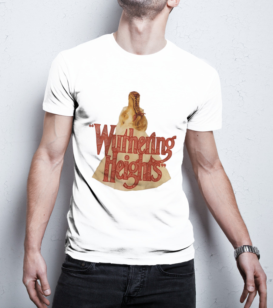 Wuthering Heights Red Text Victorian Woman Braided Hair T-Shirt