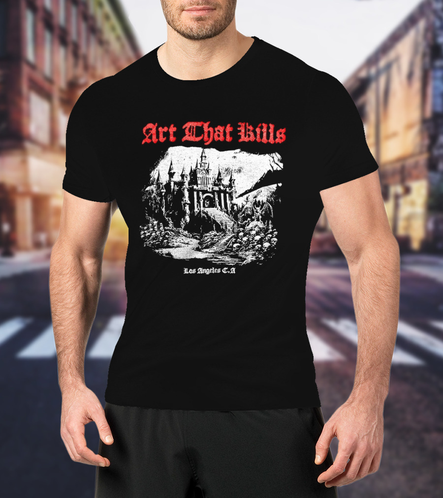 Art That Kills Los Angeles CA Haunted Mansion Scene T-Shirt