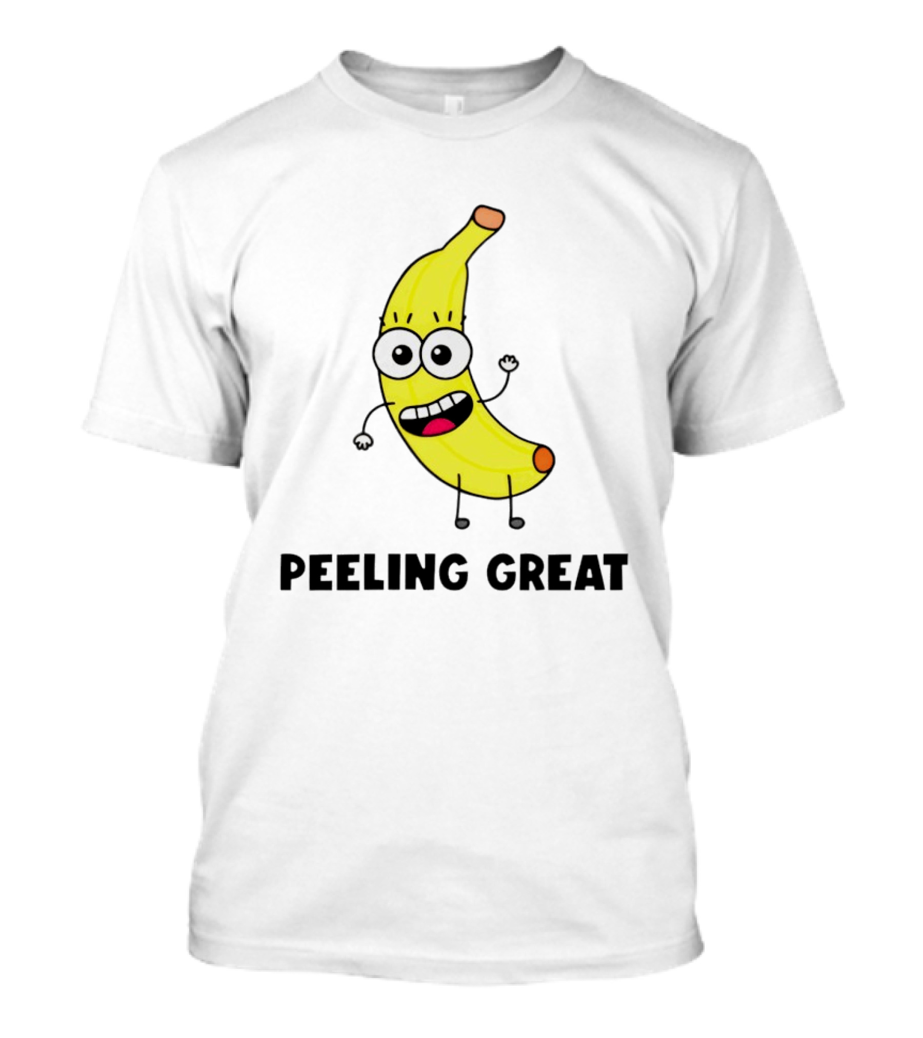 Peeling Great Banana Cartoon Character Fun Expression T-Shirt