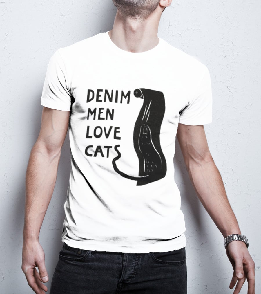Denim Men Love Cats Feline T-Shirt