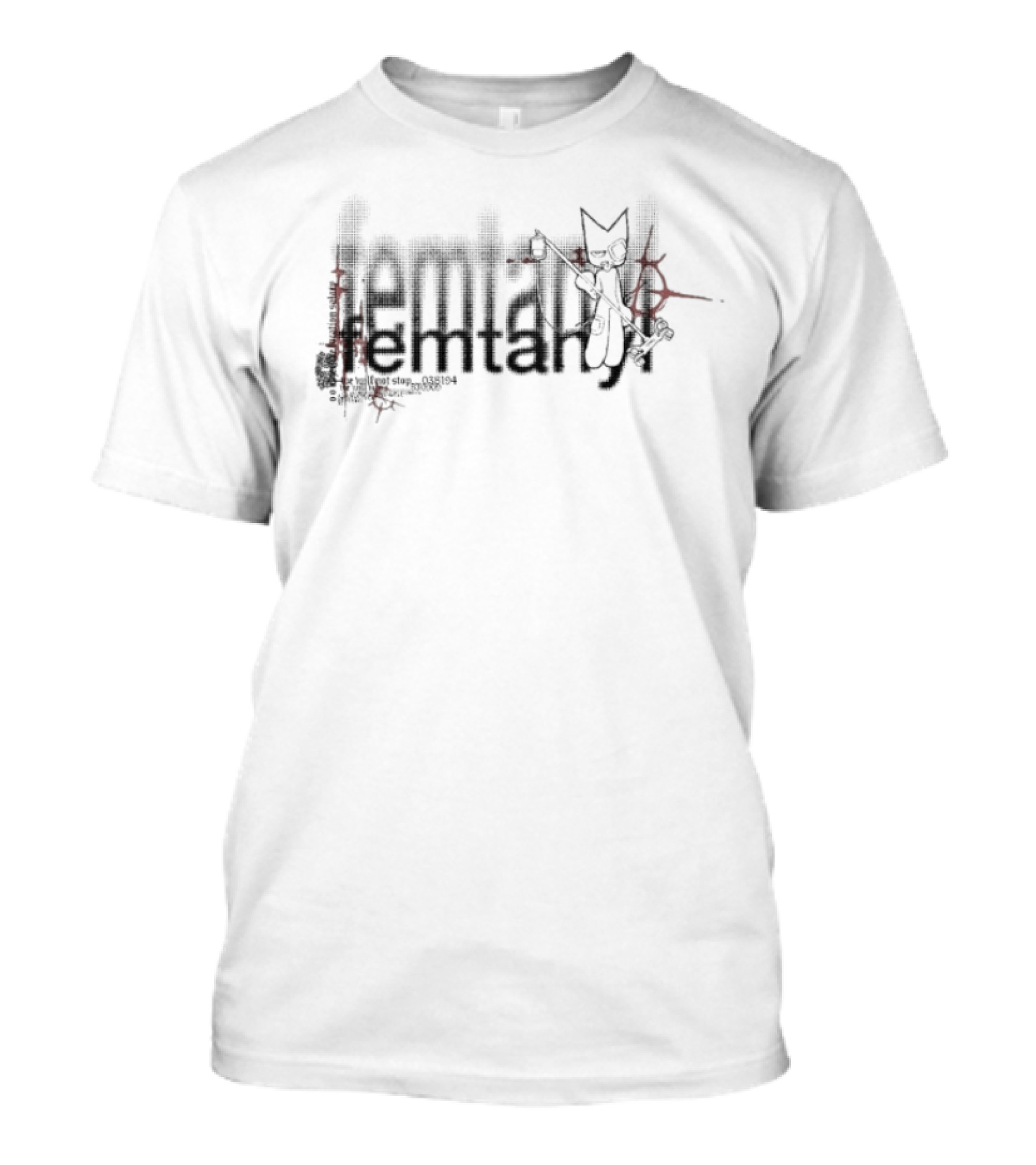 Femtanyl We Will Not Stop Runesleeve Red Black Abstract T-Shirt
