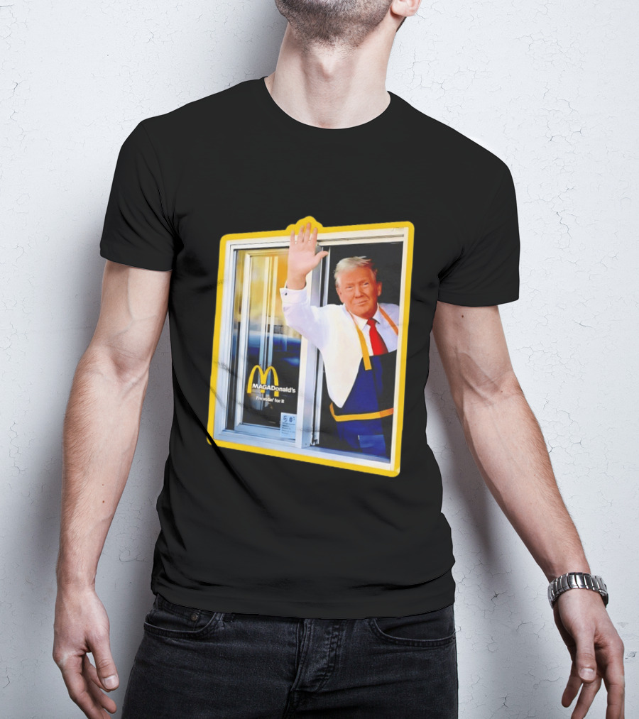 MAGA Donald's I'm Votin' For It Drive Thru Window Mockup T-Shirt