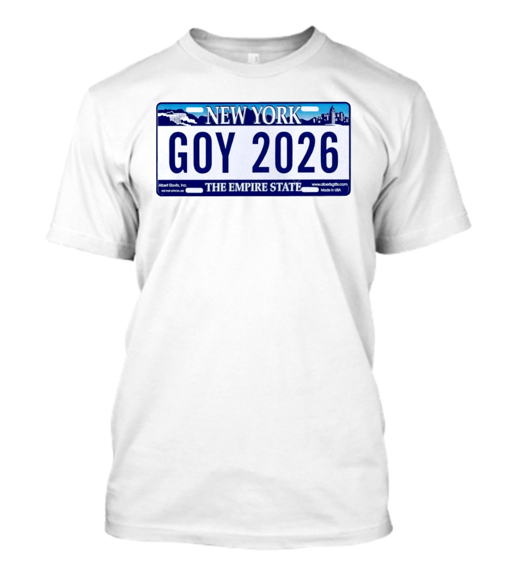 New York Goy 2026 The Empire State License Plate T-Shirt