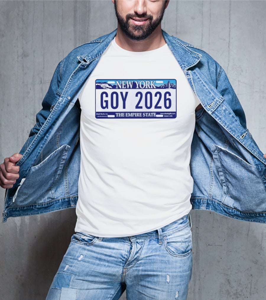 New York Goy 2026 The Empire State License Plate T-Shirt