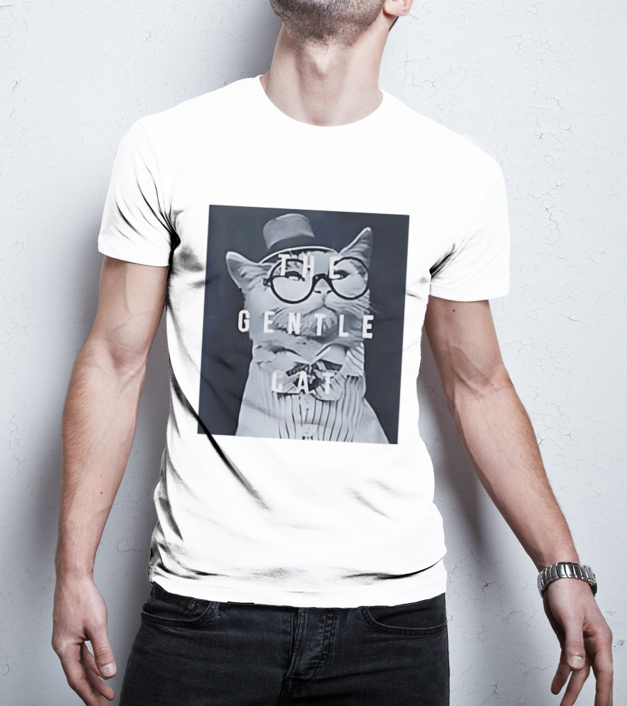 The Gentle Cat With Glasses And Top Hat T-Shirt