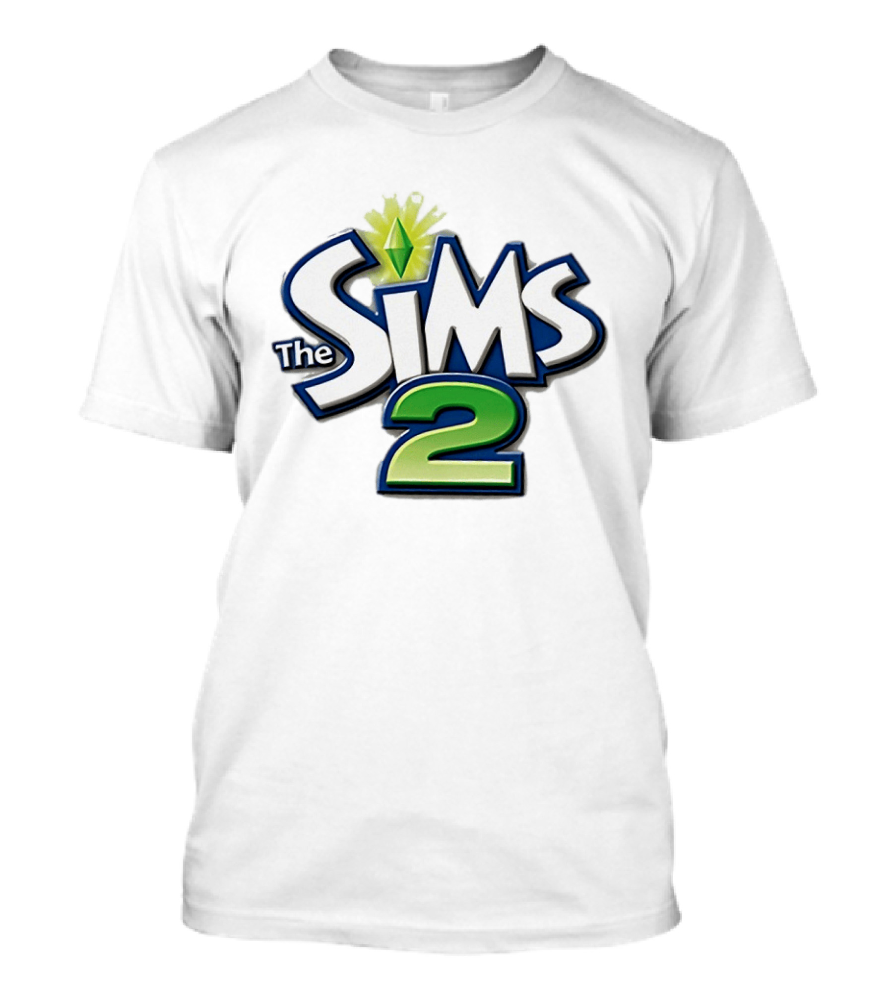 The Sims 2 Iconic Green Plumbob Logo With Classic Blue And Green T-Shirt