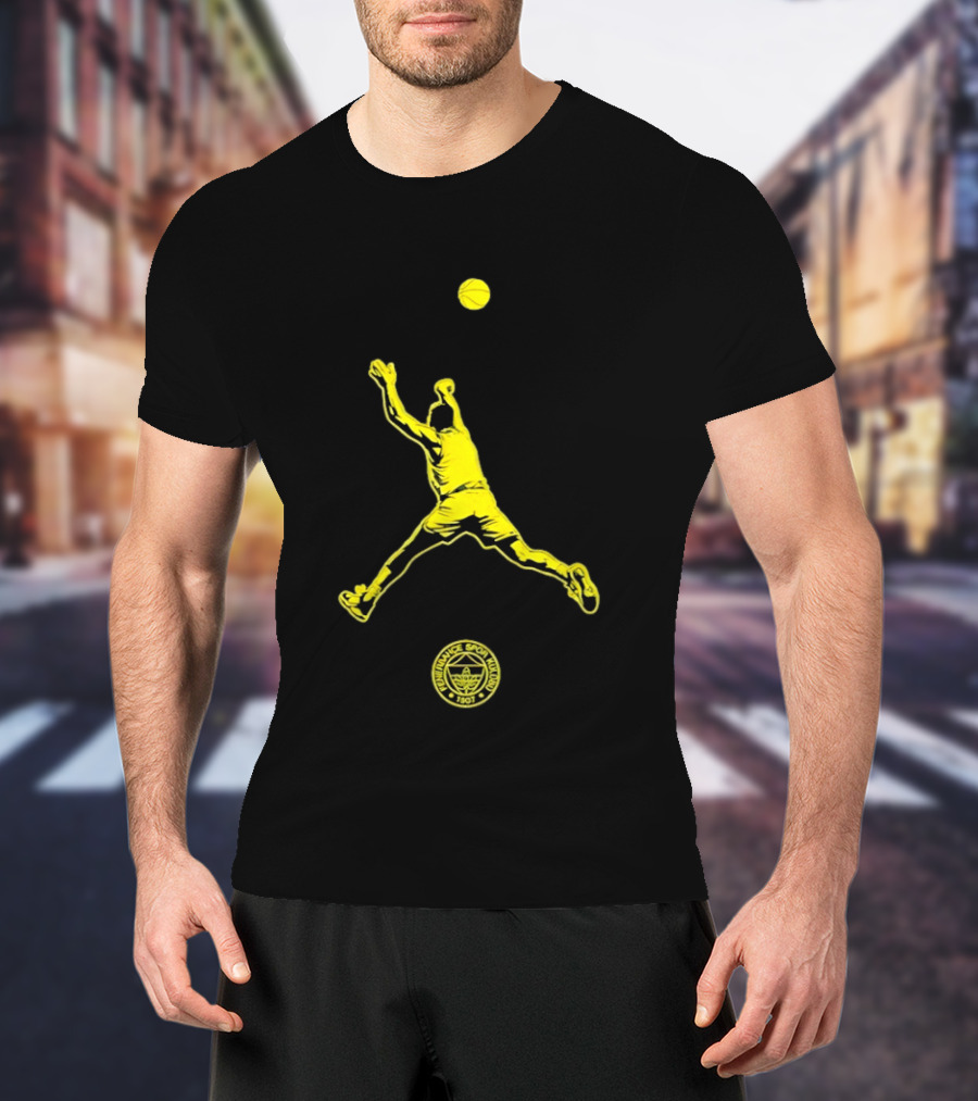 Fenerbahce Lacivert Son Saniye Basketball Spor Kulübü 1907 Sarı Lacivert Topçu T-Shirt