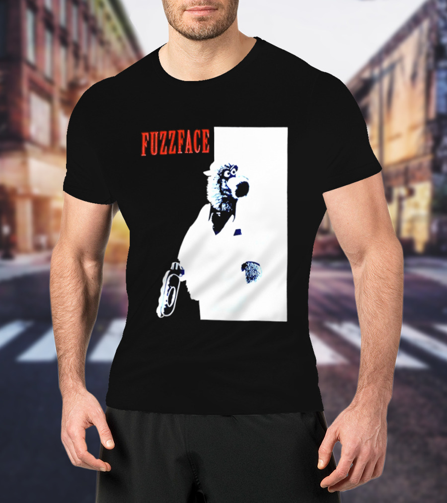 Fuzz Face Muppet Holding Hair Dryer T-Shirt