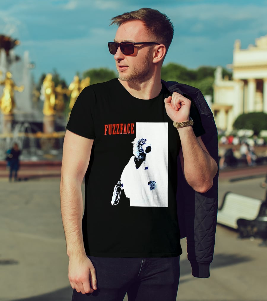 Fuzz Face Muppet Holding Hair Dryer T-Shirt