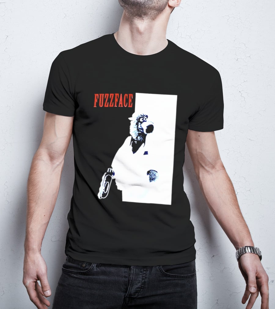 Fuzz Face Muppet Holding Hair Dryer T-Shirt