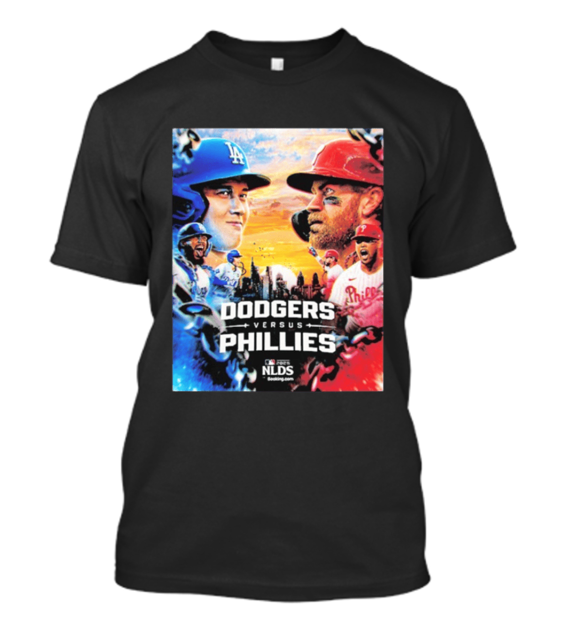 Los Angeles Dodgers Versus Philadelphia Phillies 2025 MLB NLDS Epic Showdown T-Shirt