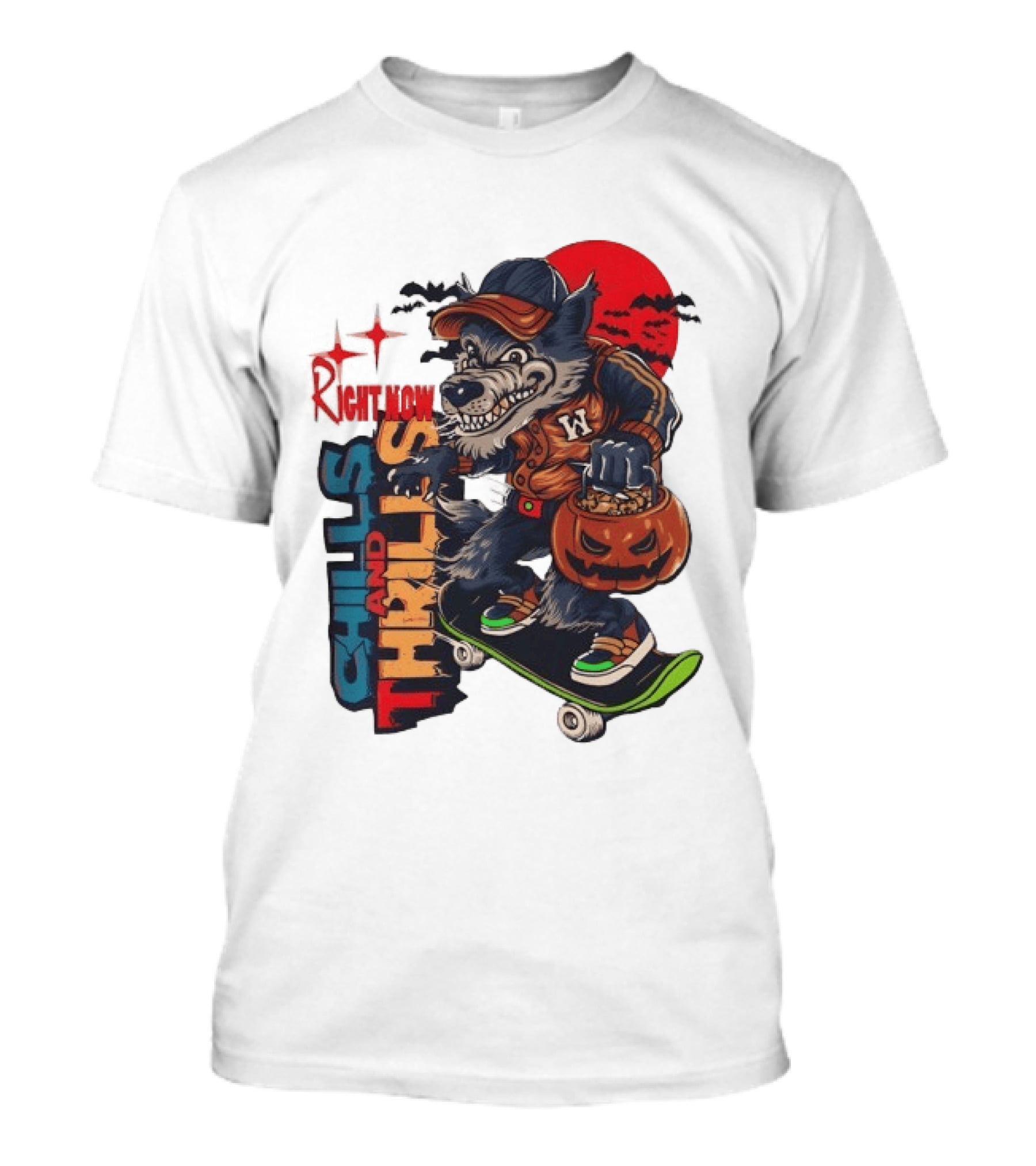 Michigan Wolverines Right Now Chills And Thrills Halloween Skateboarding Pumpkin T-Shirt