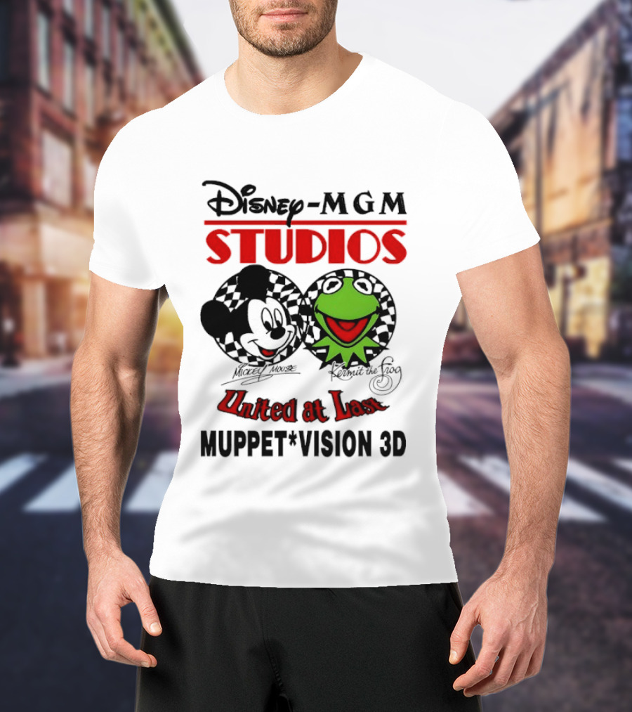 Disney MGM Studios United At Last Mickey Mouse Kermit The Frog Muppet Vision 3D T-Shirt