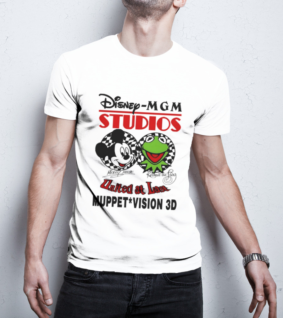 Disney MGM Studios United At Last Mickey Mouse Kermit The Frog Muppet Vision 3D T-Shirt