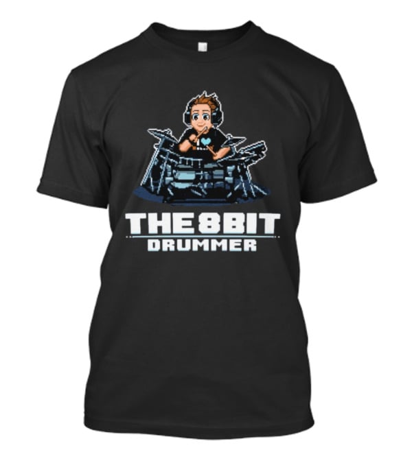 The8BitDrummer Pixel Art Music 16Bit Gamer T-Shirt