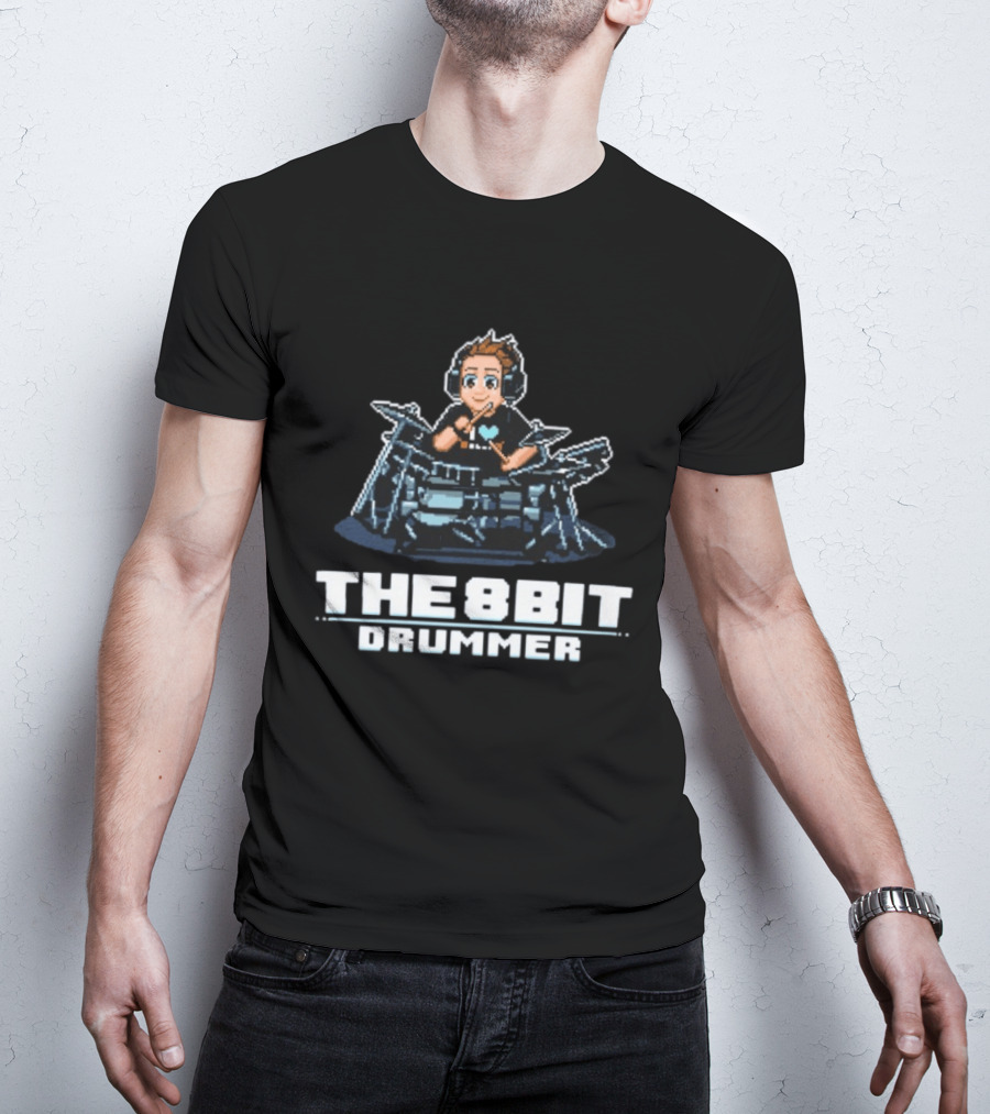 The8BitDrummer Pixel Art Music 16Bit Gamer T-Shirt