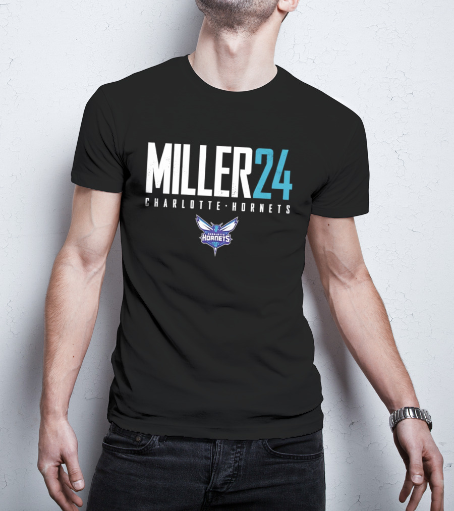 Miller 24 Charlotte Hornets Basketball T-Shirt