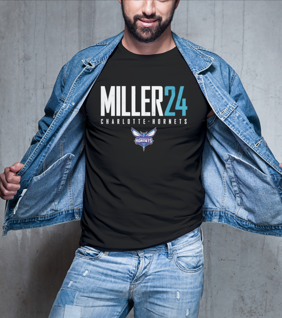 Miller 24 Charlotte Hornets Basketball T-Shirt