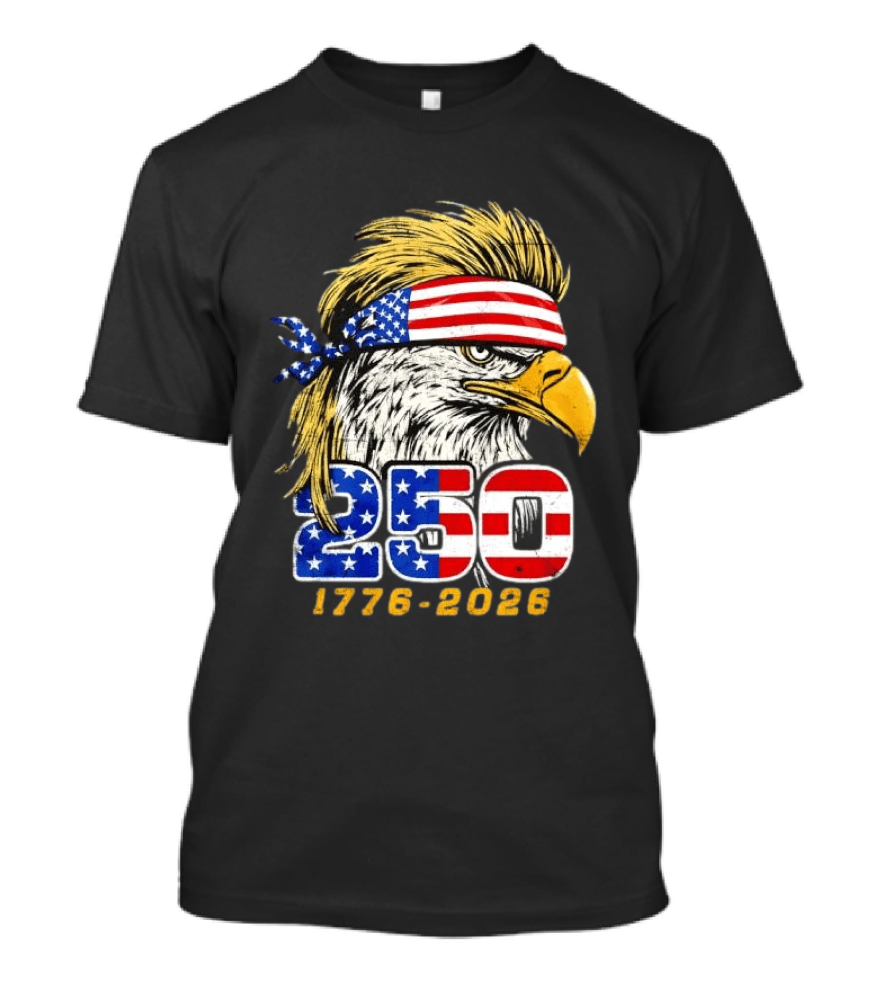 Eagle 250 Mullet Edition 1776 2026 US Flag Bandana Anniversary T-Shirt