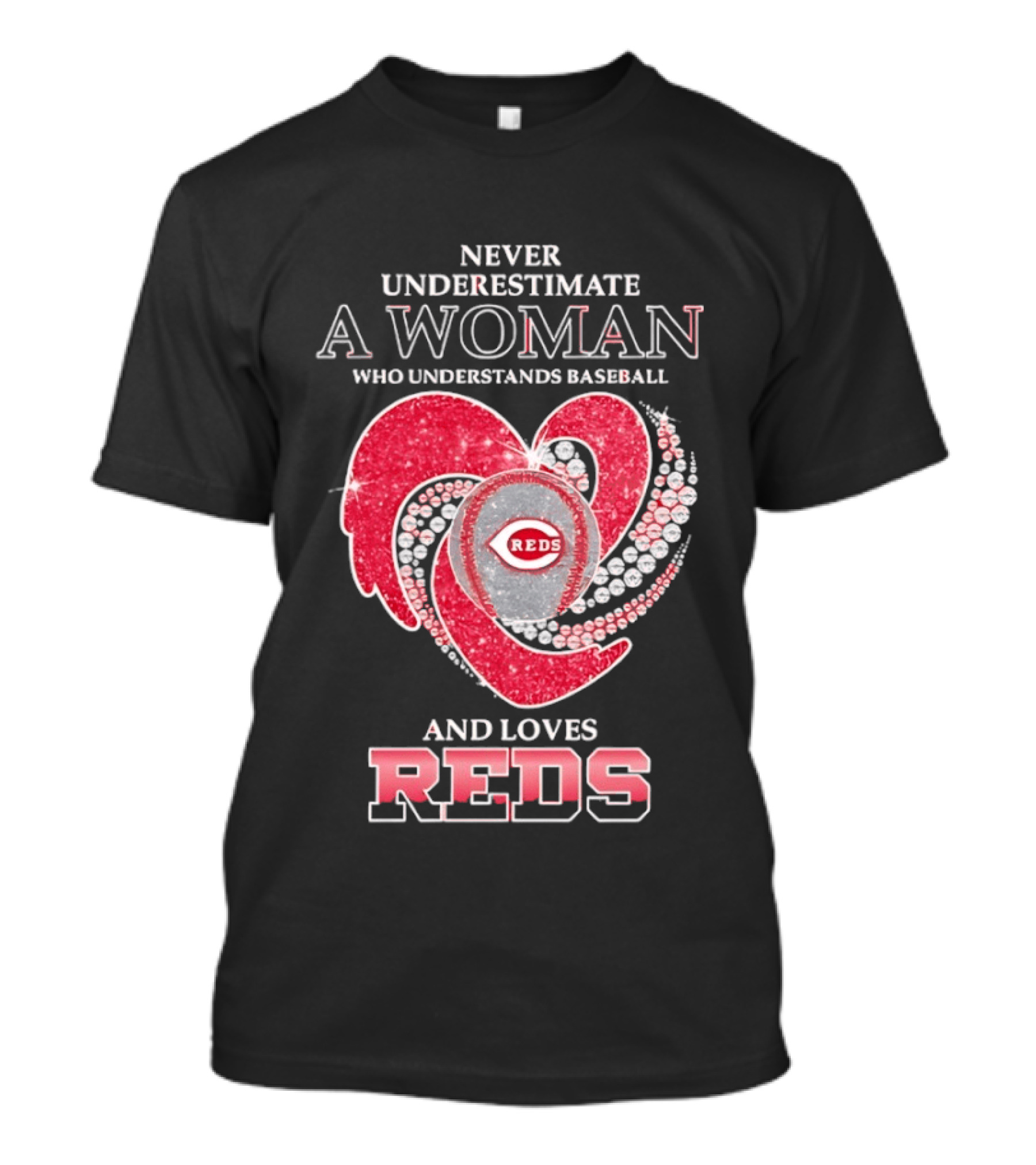 Never Underestimate A Woman Who Understands Baseball And Loves Reds T-Shirt