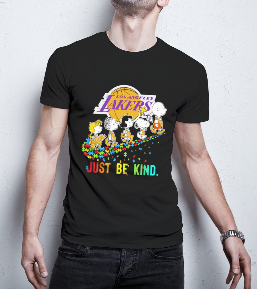 Los Angeles Lakers Peanuts Snoopy Friends Abbey Road Just Be Kind T-Shirt