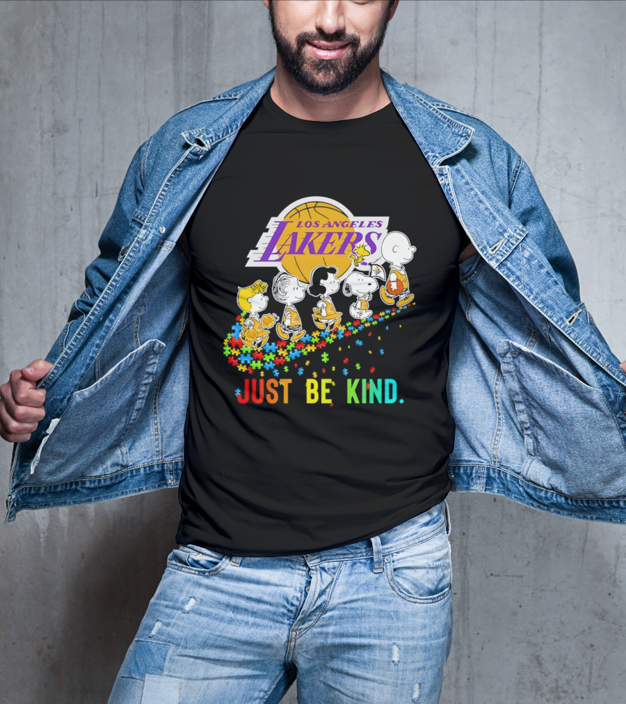 Los Angeles Lakers Peanuts Snoopy Friends Abbey Road Just Be Kind T-Shirt