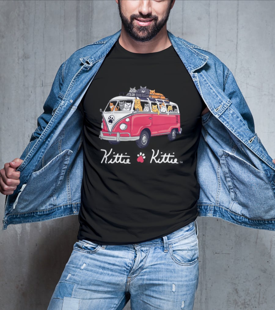 Rescue Bus Kittie Kittie Cat Van Adventure T-Shirt
