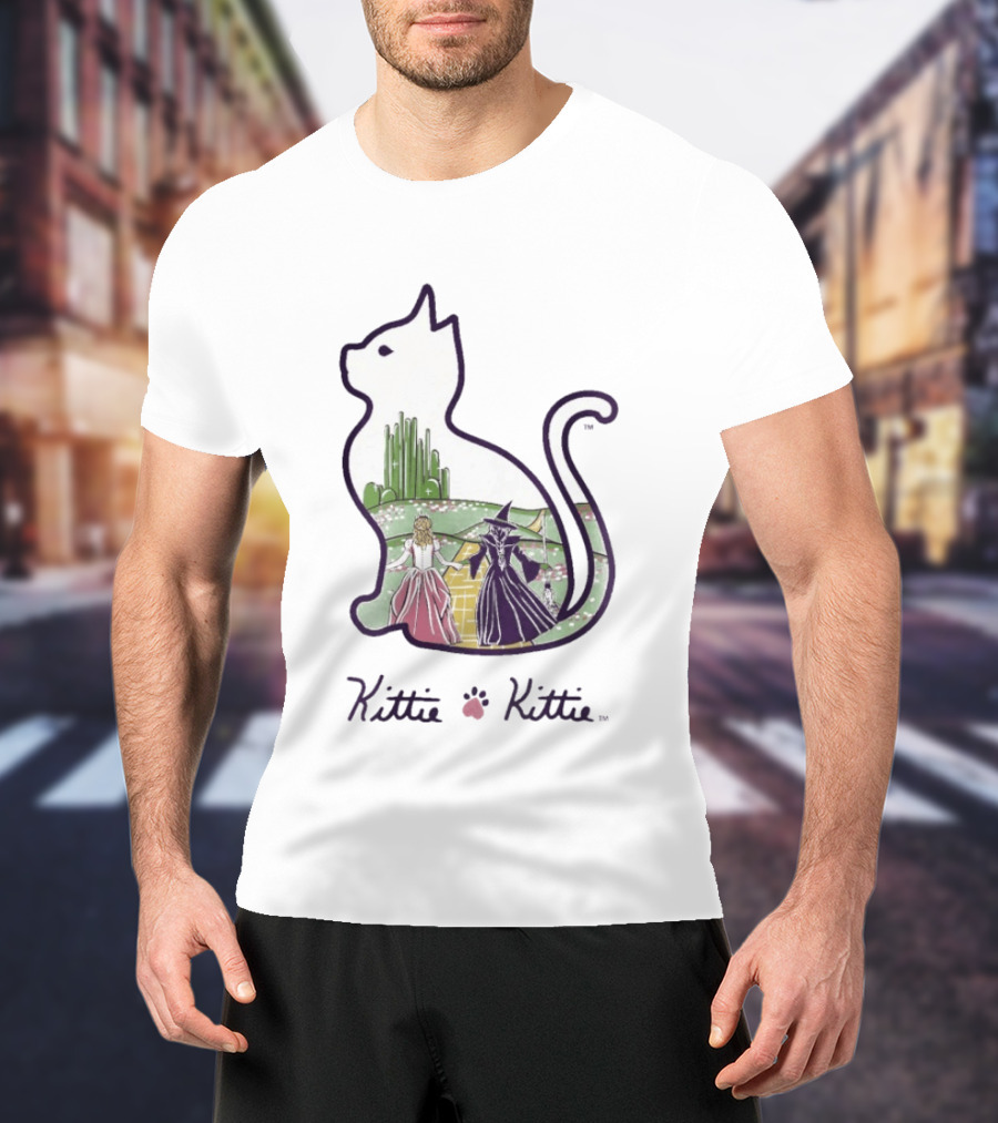 Kittie Kittie Wizard Of Oz Cat Silhouette Emerald City T-Shirt