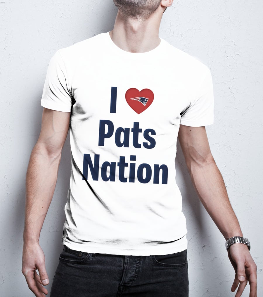 I Love Pats Nation Happy Valentine's Day New England Patriots Fan T-Shirt
