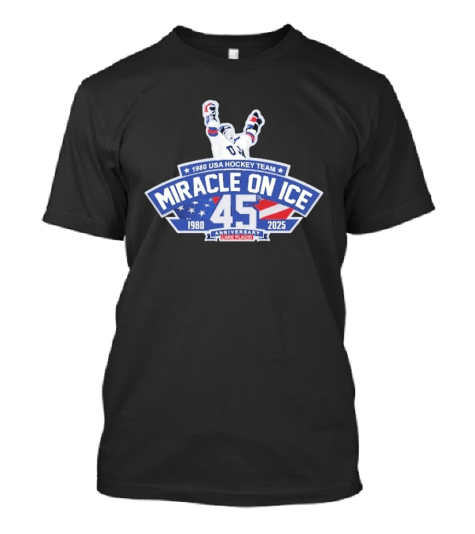 1980 USA Hockey Team Miracle On Ice 45th Anniversary 1980 2025 Lake Placid T-Shirt