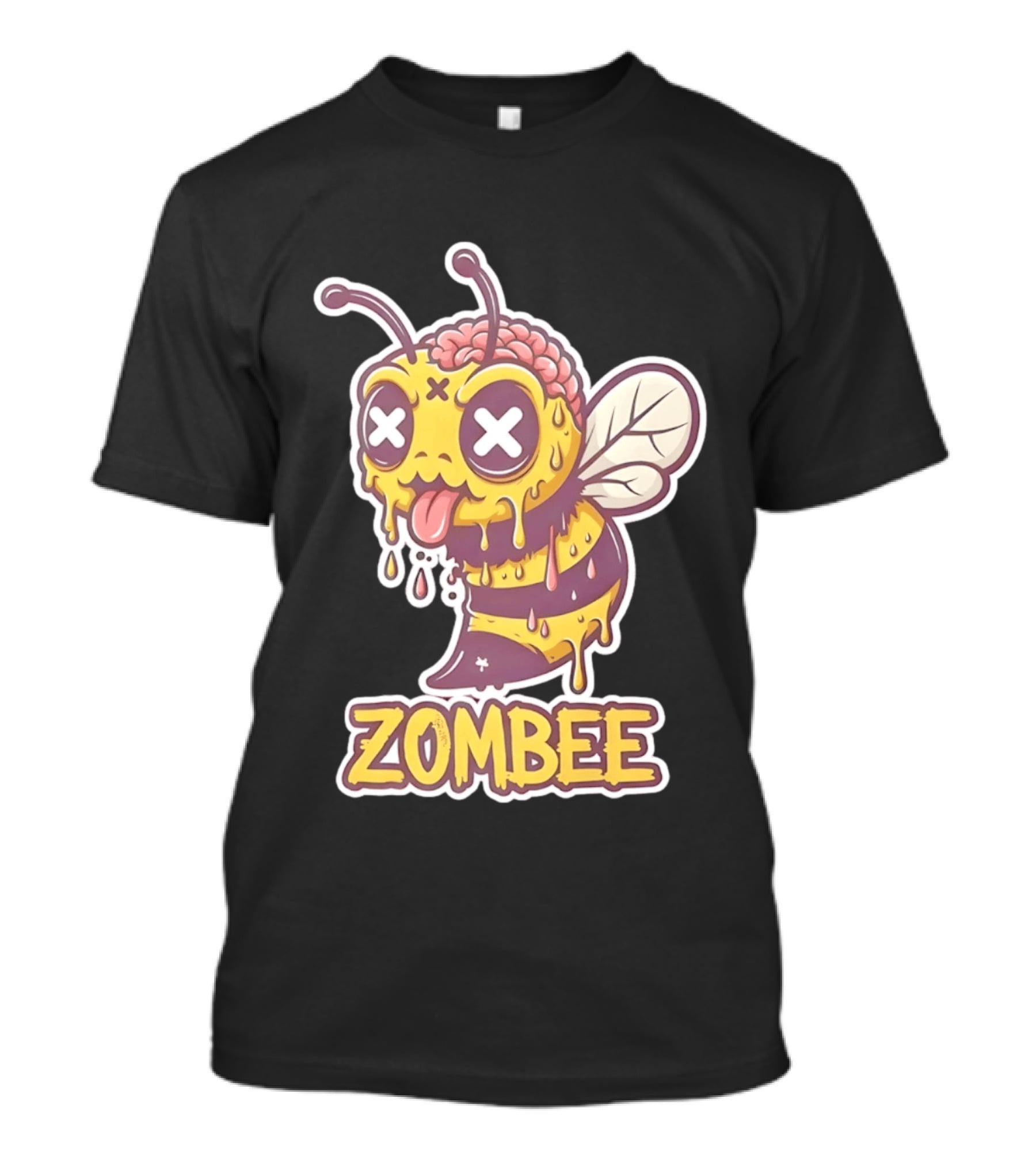 Zombee Dripping Brain Honey Zombie Insect Pun T-Shirt