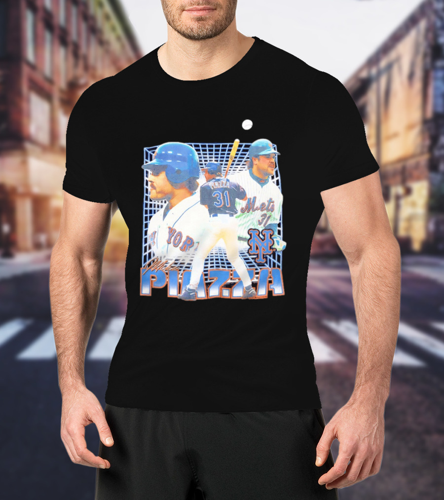 Mike Piazza New York Mets Black Legendary Piazza 31 Mets 31 T-Shirt