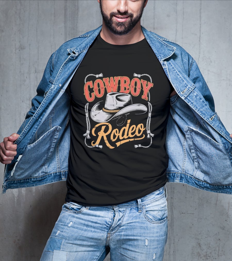 COWBOY RODEO Western Hat Rope T-Shirt