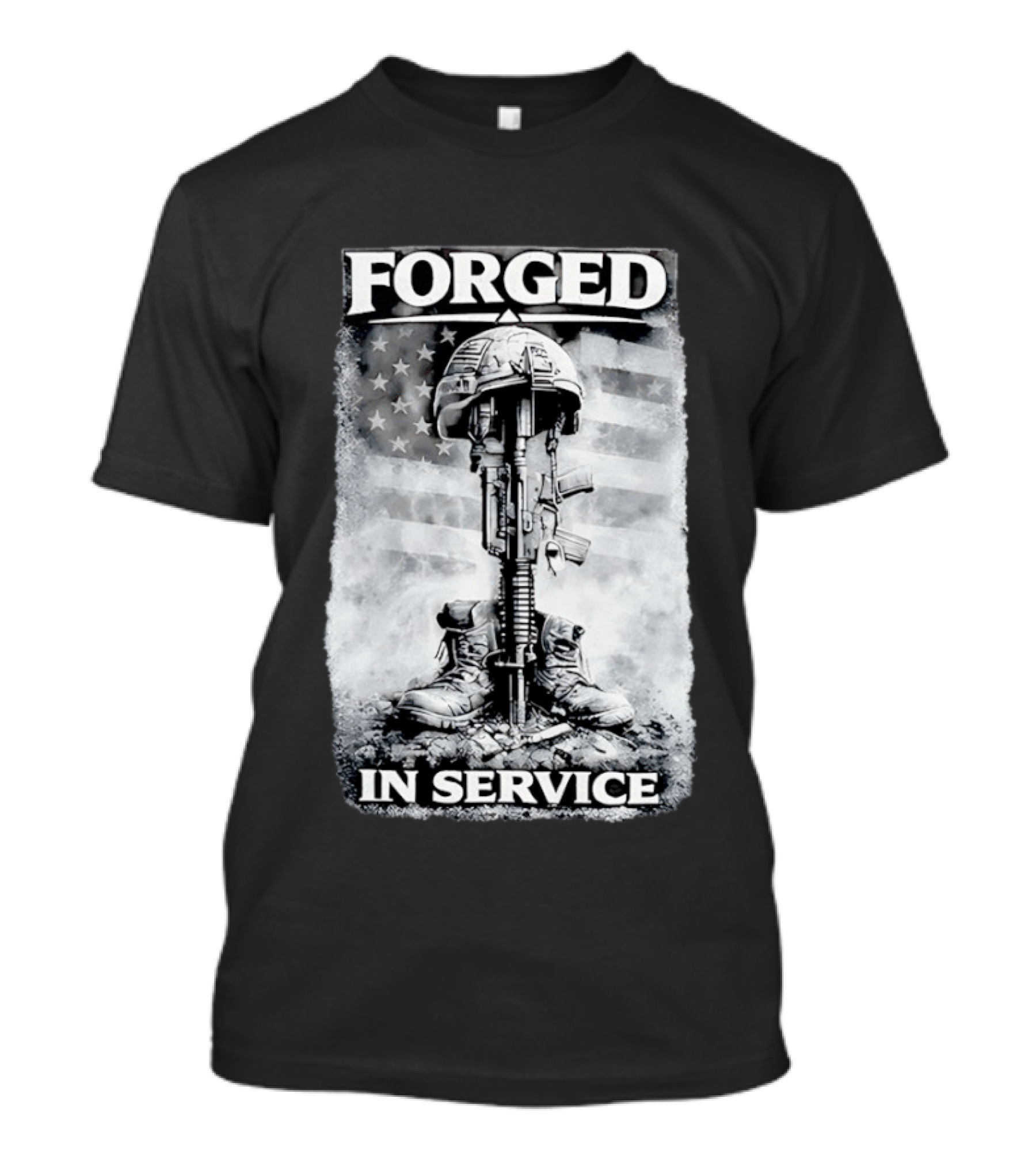 Forged In Service USA American Flag Military T-Shirt