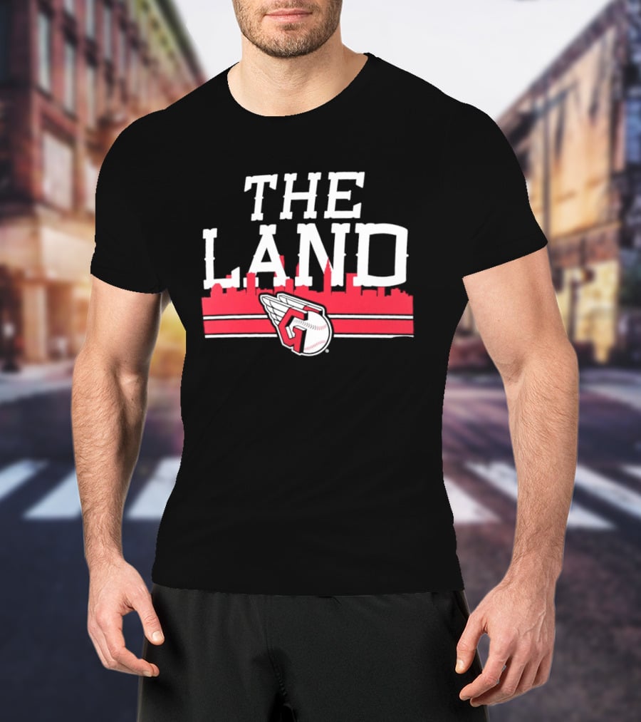 The Land Cleveland Guardians Baseball Skyline T-Shirt
