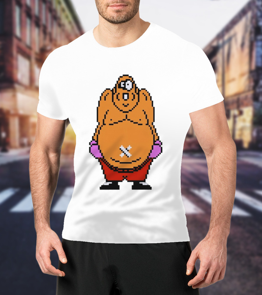 King Hippo Pixel Art From Mike Tyson's Punch Out!! NES Game T-Shirt