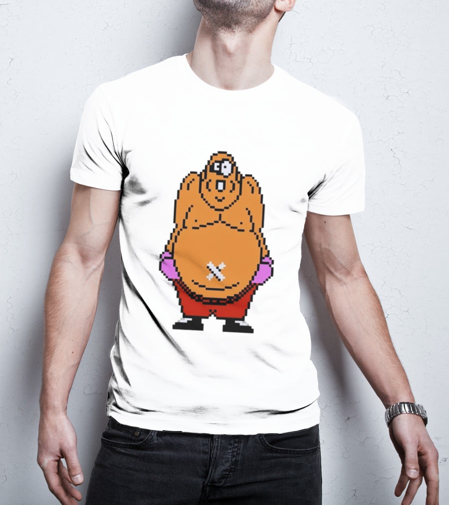 King Hippo Pixel Art From Mike Tyson's Punch Out!! NES Game T-Shirt