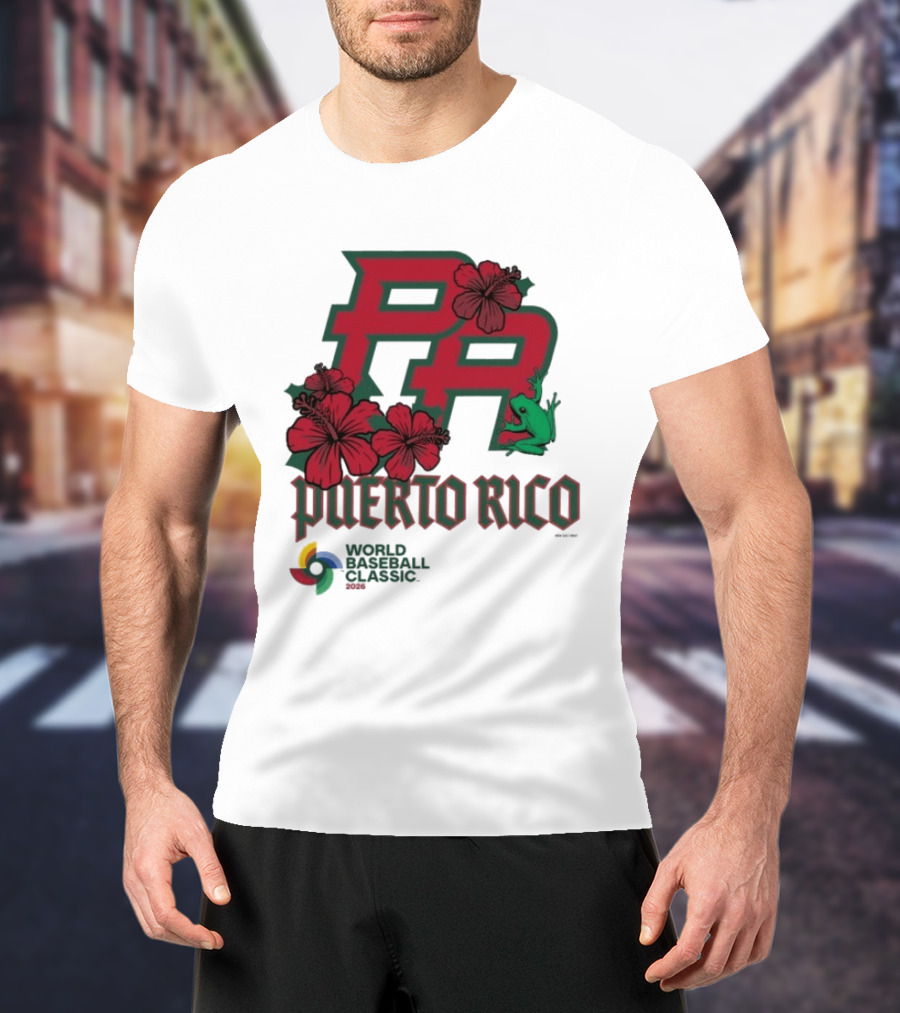 Puerto Rico 2026 World Baseball Classic Hibiscus Coqui T-Shirt