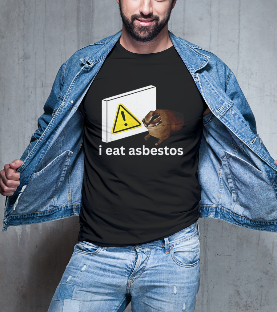 I Eat Asbestos Warning Sign Cat T-Shirt
