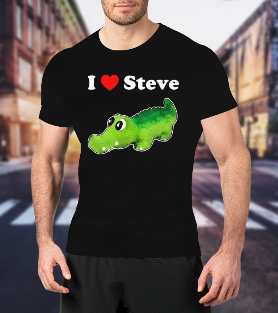 I Love Steve Cute Green Cartoon Gator T-Shirt